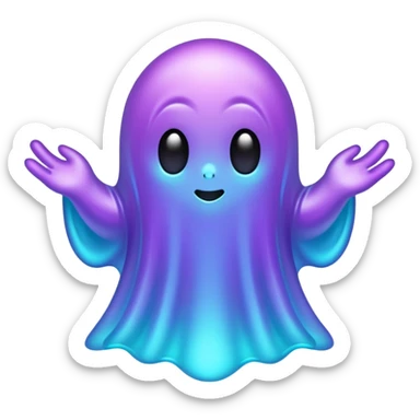 glitter purple and cian ghost glory sticker