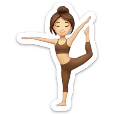 Brown hair yoga girl sticker