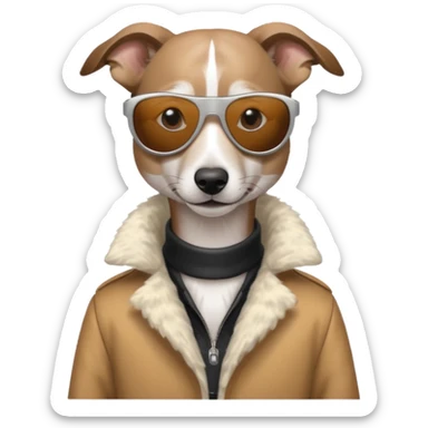 Whippet with sunglasses on sticker