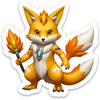 Renamon-Lombax-hybrid-fusion sticker