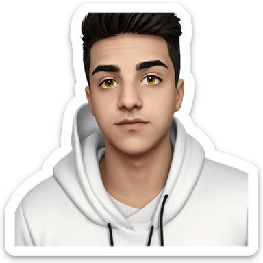 contemplative boy in hoodie sticker