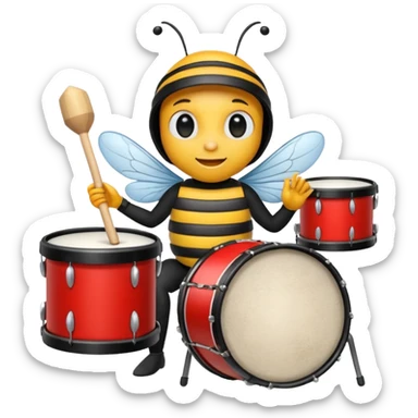 drum player bee sticker