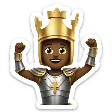 Golden Knight victory celebration hands up sticker