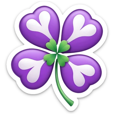 lucky white and purple sticker