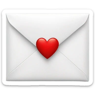 White envelope with a heart on it  sticker
