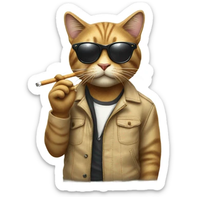 Cool cat smoking a cigarette  sticker