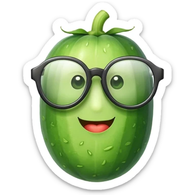 a cucumber with cool glasses  sticker