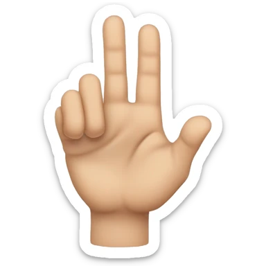 right hand making the "rock on" hand gesture. The thumb is extended and the index and pinky fingers are extended and spread apart. The middle and ring fingers are curled in. sticker