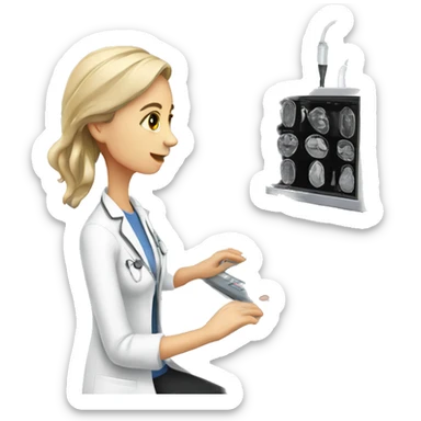 Radiologist-performing-ultrasound sticker