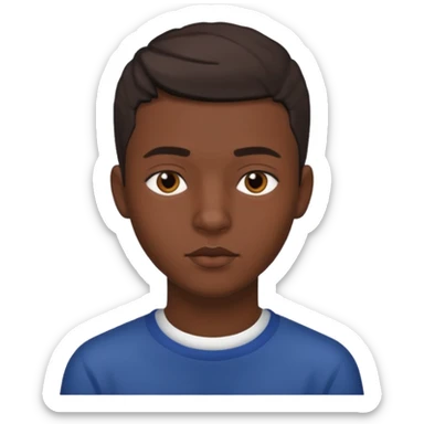 Une homme de 17 ans il a la peau noir foncé , des lèvres pulpeuses  . Il a un taper  sticker