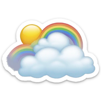 Arc en ciel allant d’un nuage à un autre sticker