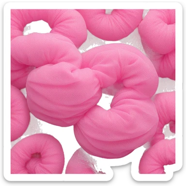 Synthetic pink mesh bath loofah sticker