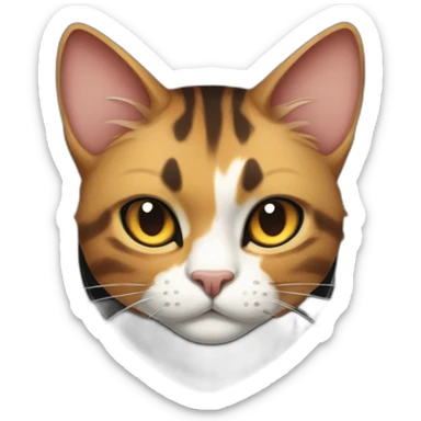 Halloween Meowscles is a buff anthropomorphic calico  cat  he has a shadow design with black  jeans and red crimson  eyes sticker