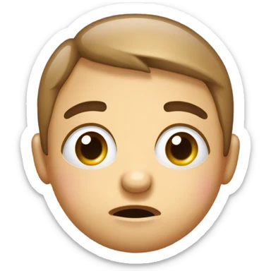 An embarrassed emoji holding back tears sticker