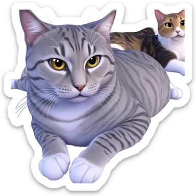 curious cat gazing at viewer sticker