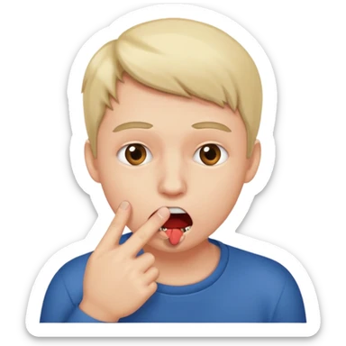 Una carita mordiéndose el dedo  sticker