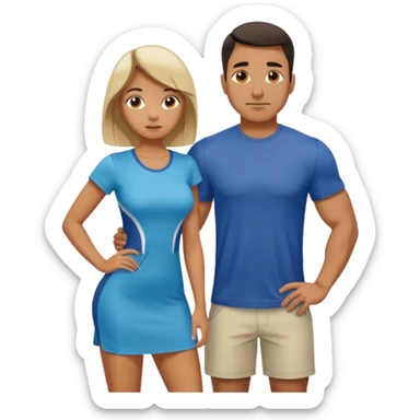 A women being bent over behind a Latino man sticker