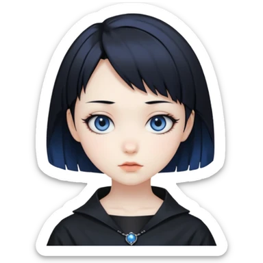 gotica de cabelo curto estilo a protagonista do anime perfect blue sticker