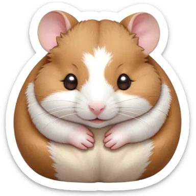 Meme-Worthy Cute Sleeping Brown and White Banded Hamster Portrait Emoji, Head resting peacefully with a contented smile, showcasing a delightfully compact build and a luxuriously soft banded fur of brown and white, eyes shut in a serene nap, Simplified yet hilariously adorable features, highly detailed, glowing with a soft, drowsy light, high shine, relaxed and utterly lovable, stylized with an air of playful laziness, bright and heartwarming, soft glowing outline, capturing the essence of a comically sleepy hamster, so meme-worthy it feels like it could instantly become the next viral sensation of adorable slumber! sticker