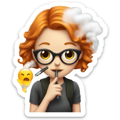 Ginger girl with vape  sticker