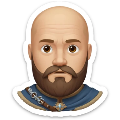 bearded Vikings with bald  with out crown sticker