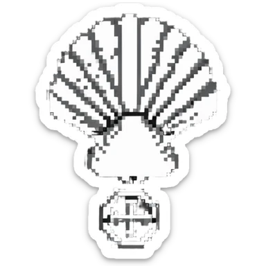 Camino de Santiago road sign with scallop shell symbol sticker