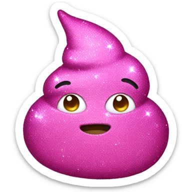 Pink sparkly poop sticker
