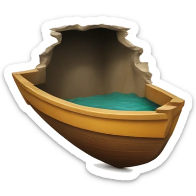 Hole with a boat in it. Apple s sticker