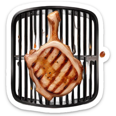Grilling pork chop  sticker