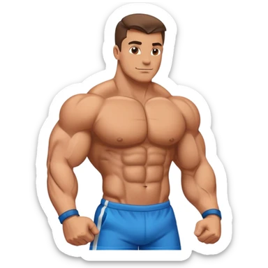 bodybuilder sixpack exercise sticker