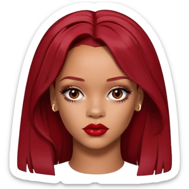 Rihanna with dark red hair sticker