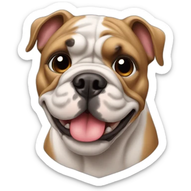 France-BullDog heart sticker