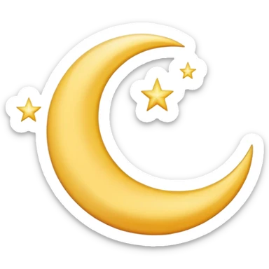 Realistic Crescent moon sticker