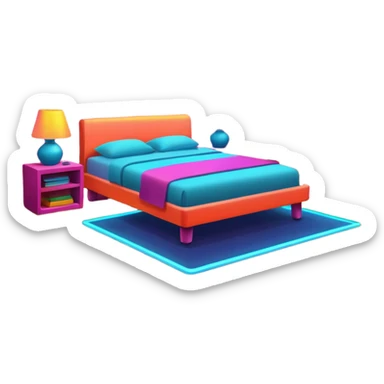 room decorated with neon lights sticker