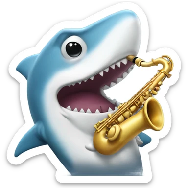 Hammerhead shark playing a saxophone sticker