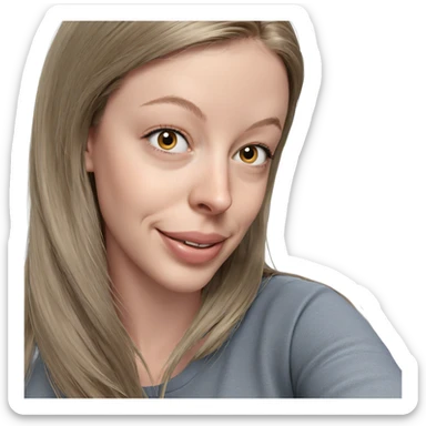 smiling girl with long hair sticker