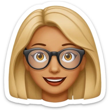 woman with joke glasses sticker