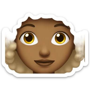 Tan girl with black and blonde afro sticker