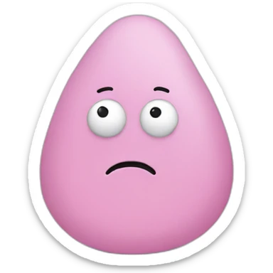 A sad Barbapapa sticker