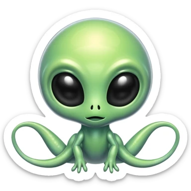 Cute transparent alien creature innet sticker