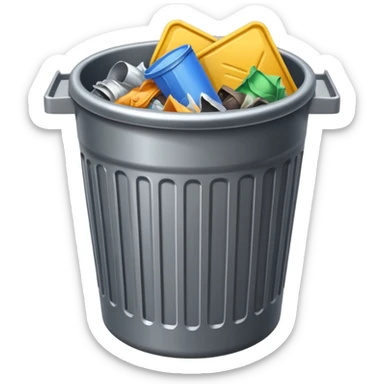 Trash can sticker