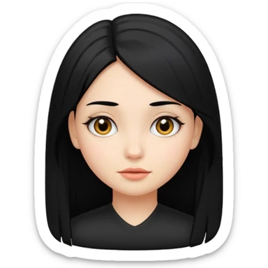 A girl with straight large hair sticker