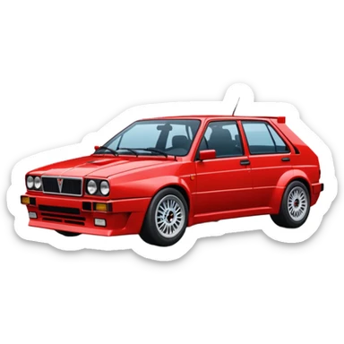 Please make an emoji of a Lancia delta hf integrale 8v fully stock make it as realistic as possible sticker