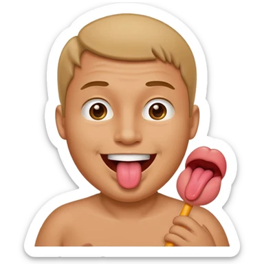 Pregnant man emoji with tongue emoji sticker
