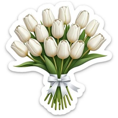 white tulip bouquet  sticker