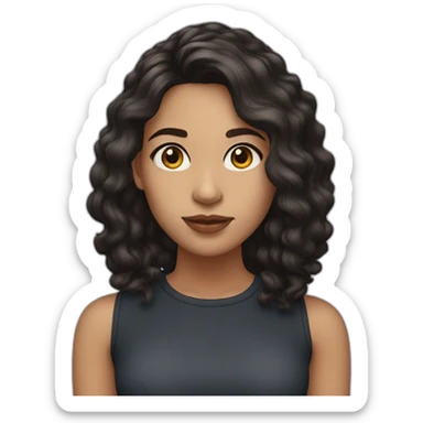 Light skinned girl in her 20s with dark shoulder length hair sticker