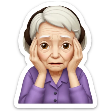 old lady face palm sticker