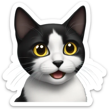 Surprised black cat gothic sticker