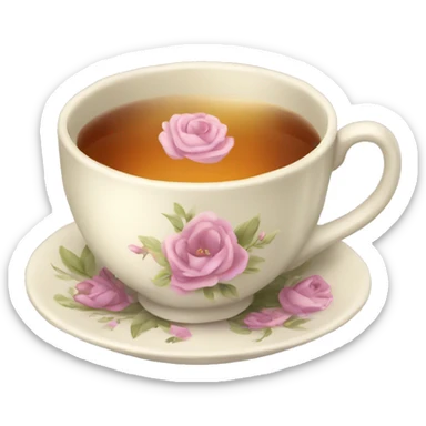 Pretty tea cup sticker