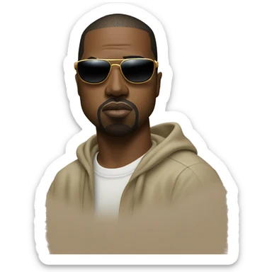 Kanye west with a joint in his mouth and sunglasses on sticker